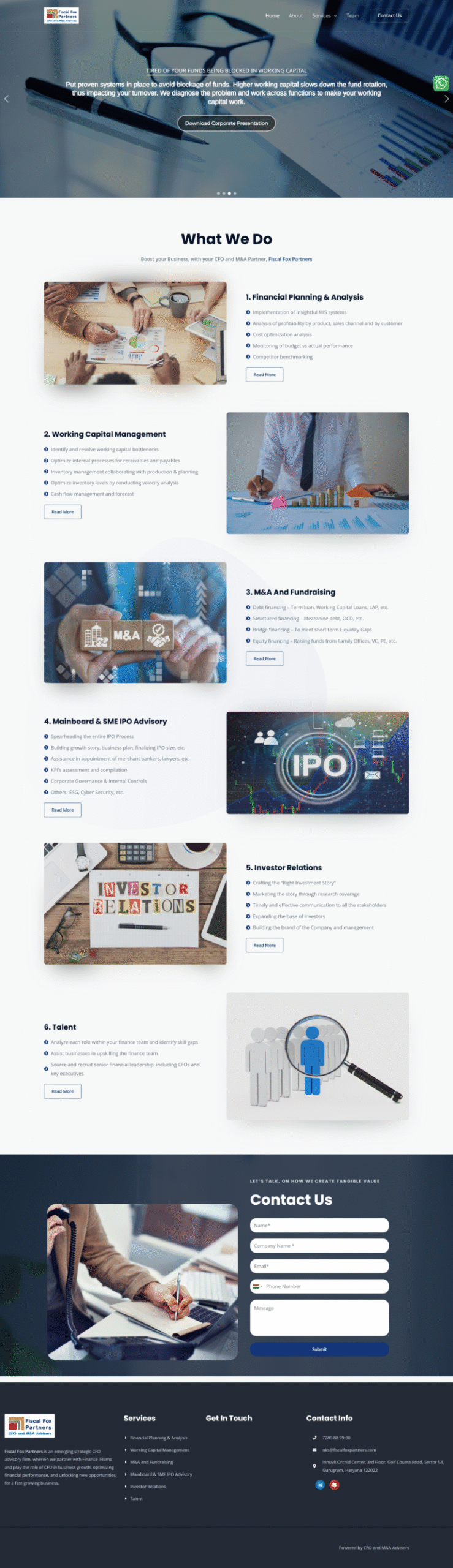 Professional business services website design