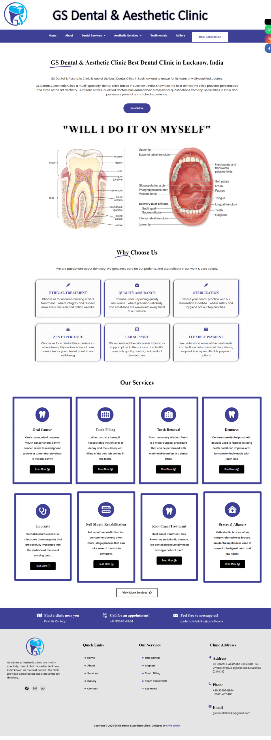 Responsive dental clinic website for patient engagement