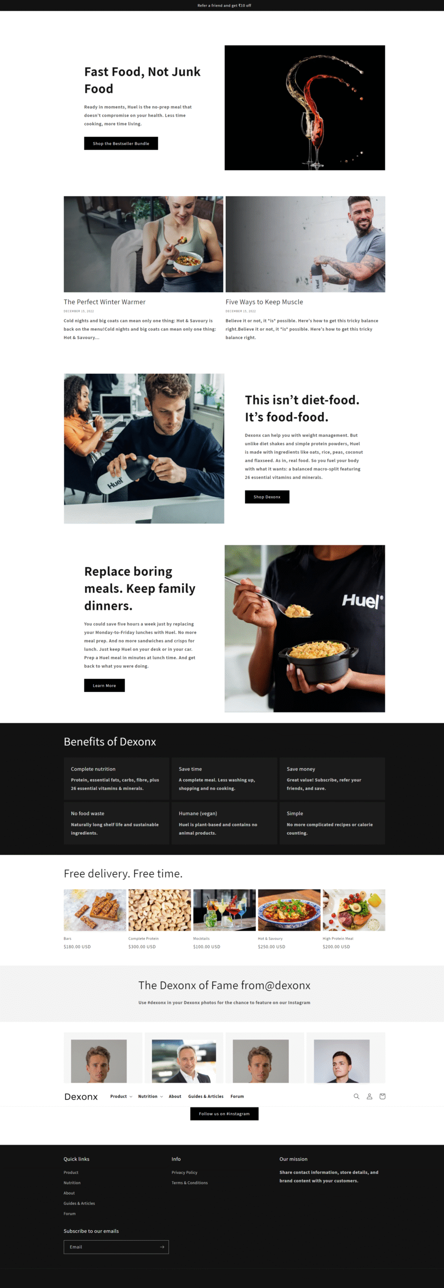 Shopify website for diet supplements online store