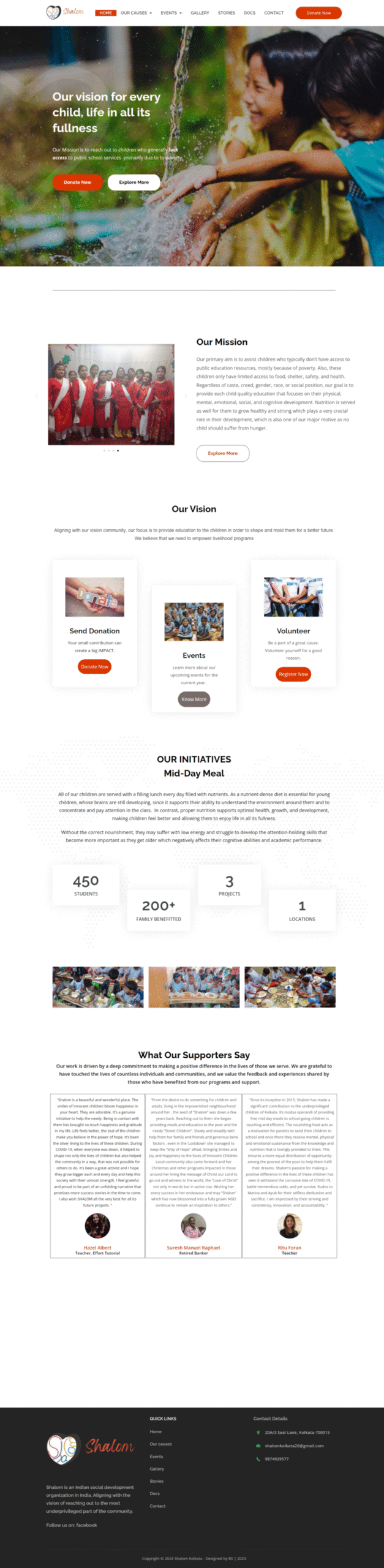Nonprofit organization website design for NGOs