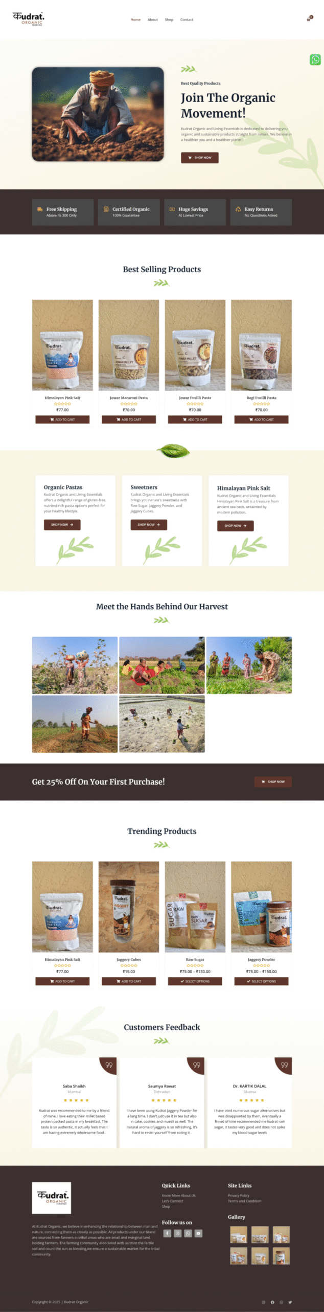 Organic products eCommerce website